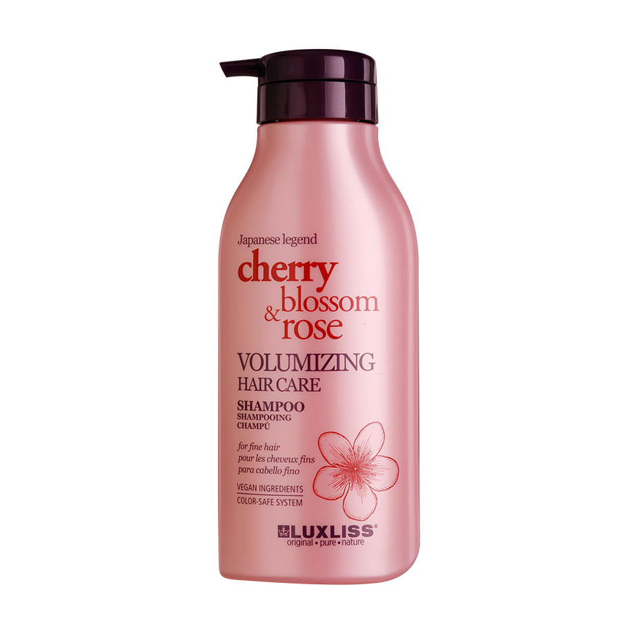 Шампунь для об'єму волосся Luxliss Cherry Blossom Rose Volumizing Hair Care Shampoo, 500 мл